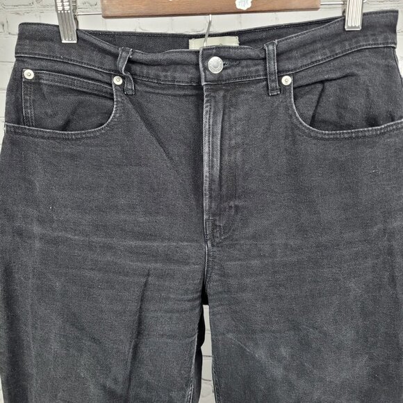 Everlane Black Denim Organic Cotton The Highway Jean Cropped Cut Off 30x22 - Picture 5 of 12